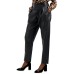  INC Faux-Leather Pleat-Front Pants (Black), Black, 12