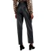  INC Faux-Leather Pleat-Front Pants (Black), Black, 12