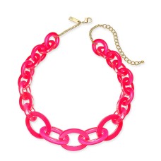 INC International Concepts INC Gold-Tone Large Resin Link Statement Necklace, 20″ + 3″ extender (Light Pas Pink)
