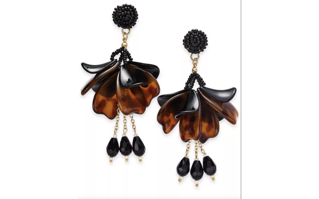  INC Gold-Tone Petal Drop Earrings