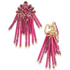 INC International Concepts INC Gold-Tone Stone & Bead Clip-On Chandelier Earrings (Light Pas Pink)