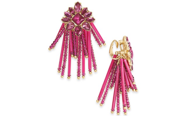  INC Gold-Tone Stone & Bead Clip-On Chandelier Earrings (Light Pas Pink)