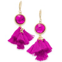 INC International Concepts INC Gold-Tone Stone & Tassel Drop Earrings