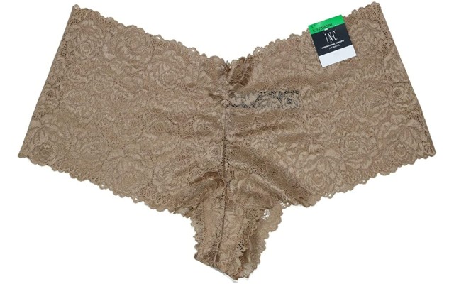  INC Lace Boyshort, Beige Floral, Medium