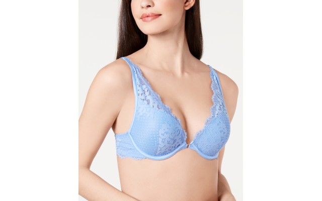  INC Lace Push-Up Bra (Blue, 36B)
