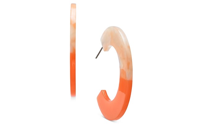  INC Medium Resin Ombré Hoop Earrings, 1.75″