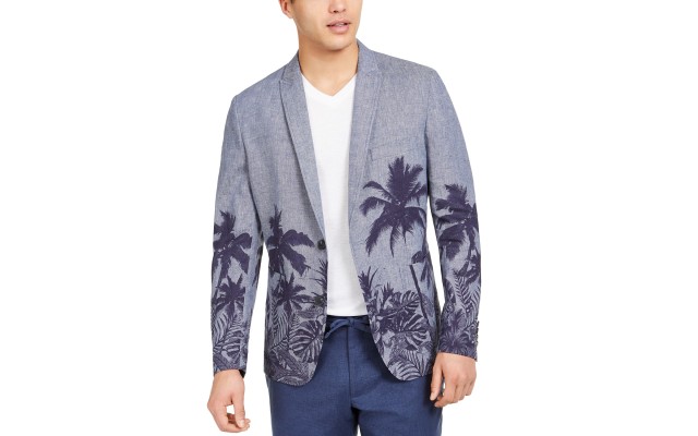  INC Men’s Slim-Fit Palm Tree Graphic Blazer