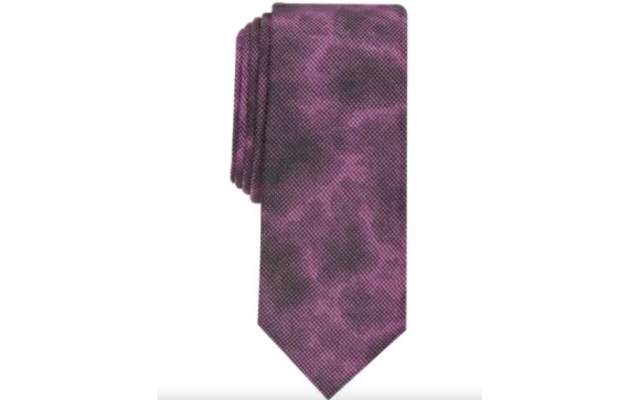  INC Men’s Static Abstract Slim Tie (Magenta, One Size)