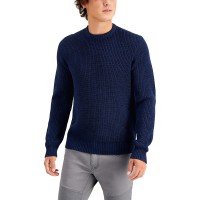 INC International Concepts INC Men's Sway Textured Knit Sweater, Dark Blue, X-Large