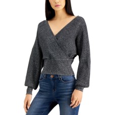 INC International Concepts INC Metallic Surplice Sweater