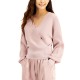  INC Metallic Surplice Sweater, Pink, Medium