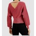  INC Metallic Surplice Sweater, Red, X-Large
