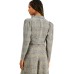  INC Plaid Cropped Jacket  (Gray, Medium)