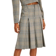 INC International Concepts INC Pleated Plaid Gaucho Pants (Beige)