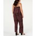  INC Plus Size Smocked Paisley Jumpsuit Dark Red, Dark Red, 2X