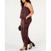  INC Plus Size Smocked Paisley Jumpsuit Dark Red, Dark Red, 2X