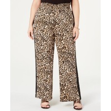 INC International Concepts INC Plus Size Smocked-Waist Animal-Print Pants