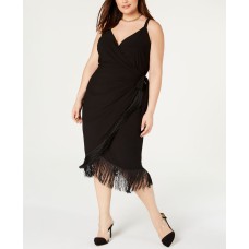 INC International Concepts INC Plus Size Surplice Fringe Wrap Dress