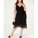  INC Plus Size Surplice Fringe Wrap Dress