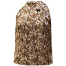 Inc International Concepts  INC Printed Tie-neck Top Paisley Parade (White)