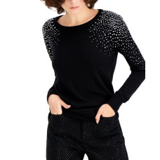 INC International Concepts INC Rhinestone-Shoulder Sweater