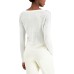  INC Rhinestone-Shoulder Sweater, White, Small