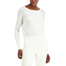 INC International Concepts INC Rhinestone-Shoulder Sweater