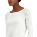  INC Rhinestone-Shoulder Sweater, White, Small