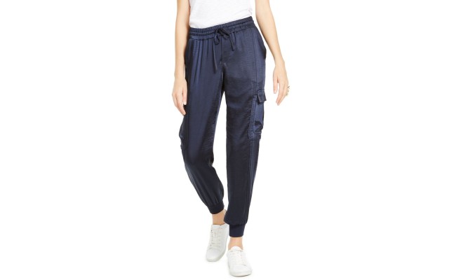  INC Solid Utility Joggers (Navy, Large)