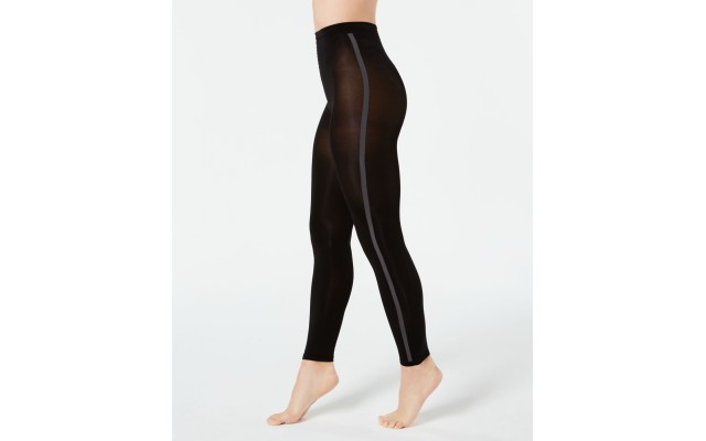  INC Varsity-Stripe Footless Tights Black Stripe (Black Stripe, Small)