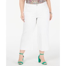 INC International Concepts INC Women’s  Plus Size Cropped Culotte Jeans White 20W