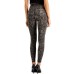  INC Women’s Snakeskin-Print Compression Leggings (Black, X-Small)