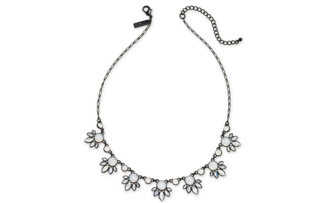  Jet-Tone Crystal Statement Necklace (Black)