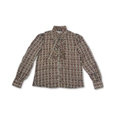 Inc International Concepts Jolie Printed Ruffled Blouse Jolie Chain (Brown)