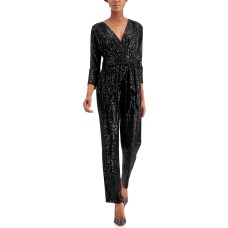 Inc International Concepts Long-sleeve Banded Jumpsuit (Black, X-Large)