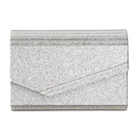 INC International Concepts Maria Envelope Glitter Clutch, Silver