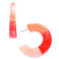 INC International Concepts Medium Colorblock Open Hoop Earrings, 1.7″