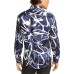  Men’s Abstract Scribble-Print Shirt (Navy, 2XL)