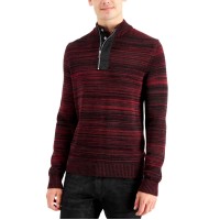 Inc International Concepts Mens Atrack Half-Zip Sweater (Wine, Small)