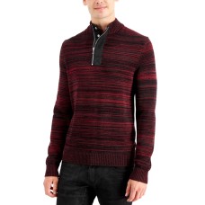 Inc International Concepts Mens Atrack Half-Zip Sweater (Wine, Small)