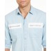  Men’s Avery Zip-Pocket Shirt (Blue,XS)