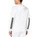  Men’s Chest Stripe Zip-Front Hoodie (White, XXL)