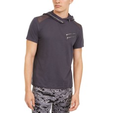 INC International Concepts Men’s Cycle Hood T-Shirt (Gray, XXL)
