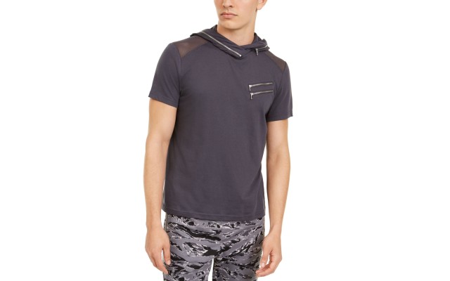  Men’s Cycle Hood T-Shirt (Gray, XXL)