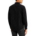  Men’s Flocked Floral Shirt, Black, M