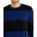  Mens Fuzzy Striped Sweater Timeless (Navy 2X-Large)