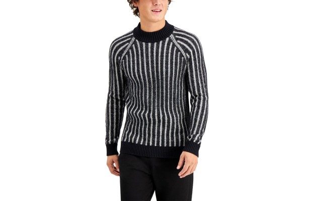  Men’s Jack Ribbed Sweater (Deep Black, Small)
