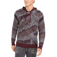 INC International Concepts Men’s Jax Hooded Knit Sweater (Purple, XL)