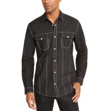 INC International Concepts Men’s Lambert Shirt (Black, M)