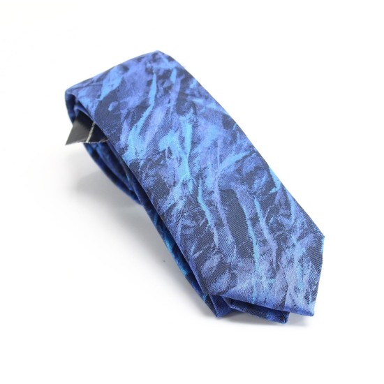  Men’s Neck Tie Blue Demna Geometric Abstract Skinny Slim Silk Ties